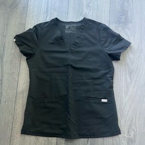 FIGS Classic Black V-Neck Scrub Top